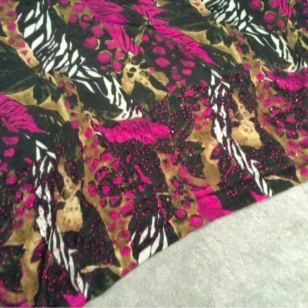 Massimo Fuchsia and Black scarf, coverup sequin large rectangle.